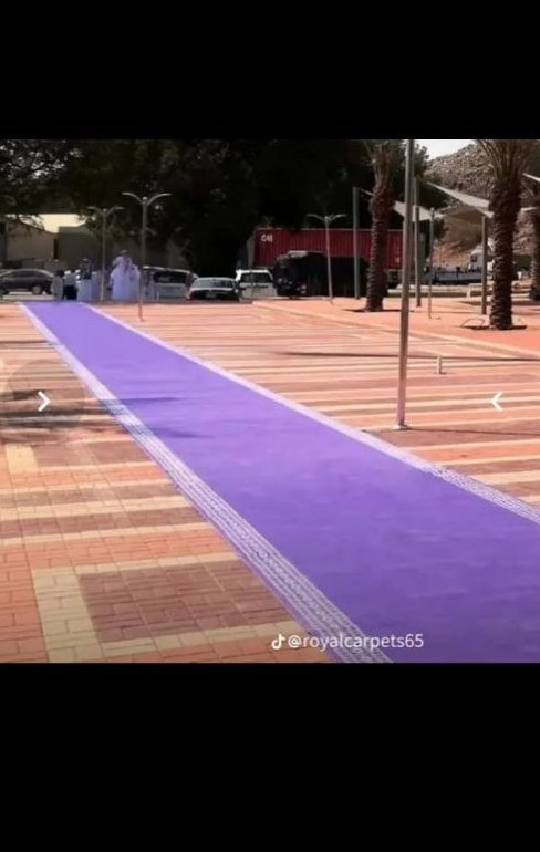 موكيت بنفسجي في ممشى خارجي